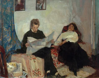 Th. Heuss in the Studio / Painting by A. Weisgerber